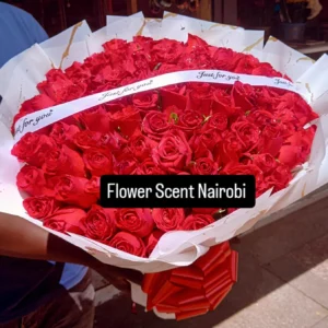 100 red roses flower bouquet