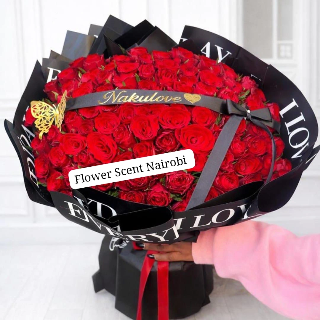 large size red roses bouquet